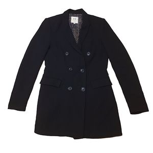 HALSTON HERITAGE wool and silk suit double breasted long tuxedo blazer